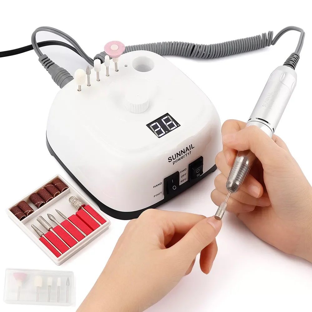 35000RPM Electric Nail Drill Machine Manicure with 11 Cutter Nail Drill bits Kit Nail Drill Handpiece Polishing Equipment Set