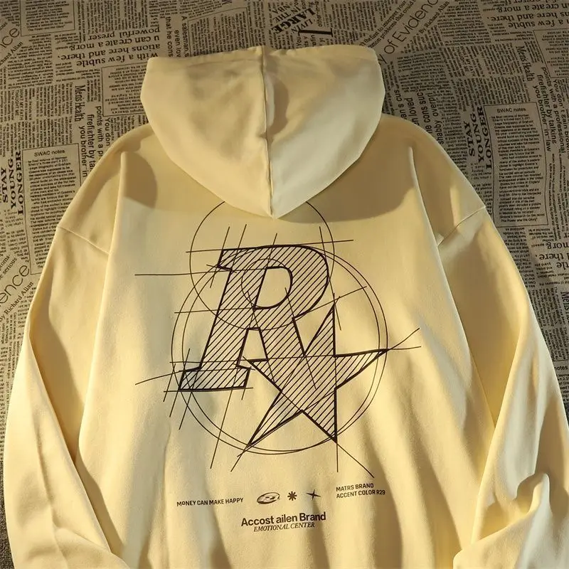 

2023 Y2K 100% Cotton Star Hoodie Women's Street Retro Y2K Fashion Couples Long Sleeve Coat High Street Vibe Hooded Oversize