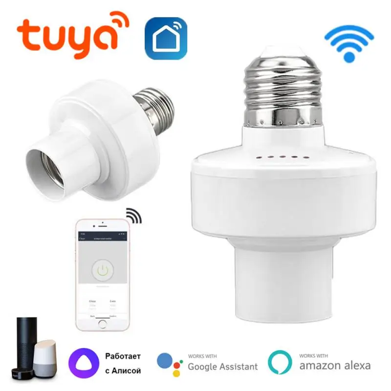 

E27 WiFi Bulb Holder For Tuya Smart Life APP AC 110V-220V Control Lamp Base Adapter Automation Work With Alexa Google Home