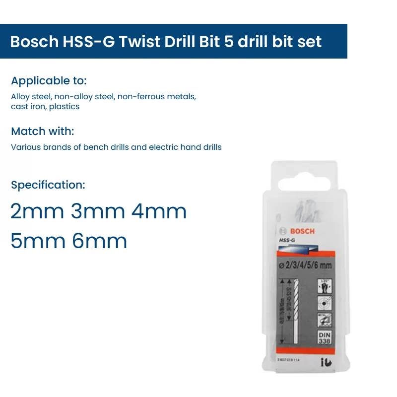 

Bosch Спиральные сверла по металлу HSS-G