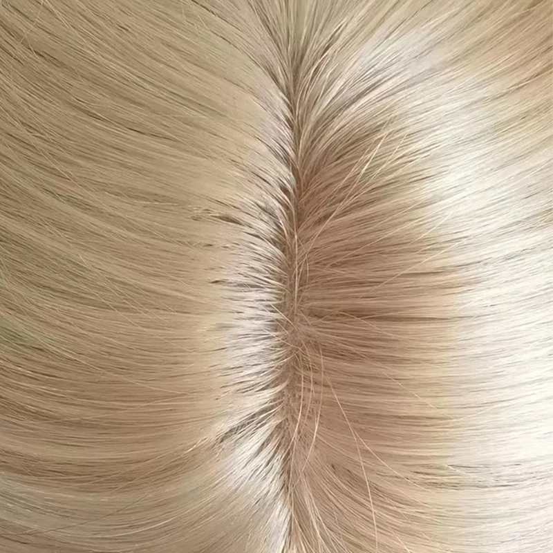 15x16cm Hand Tied Silk Base Remy Clip In Human Hair Wig Toppers for White Women with Thinning Russian Human Hair Extensions images - 6