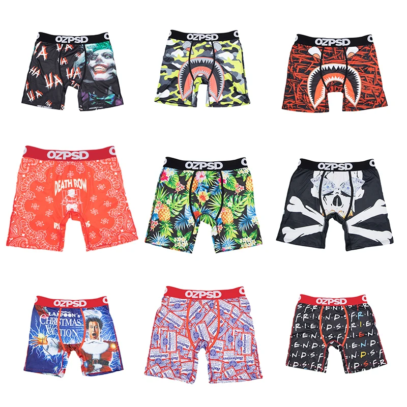 Мужское мягкое сексуальное нижнее белье OZPSD шорты-боксеры с принтом полиэстер и
