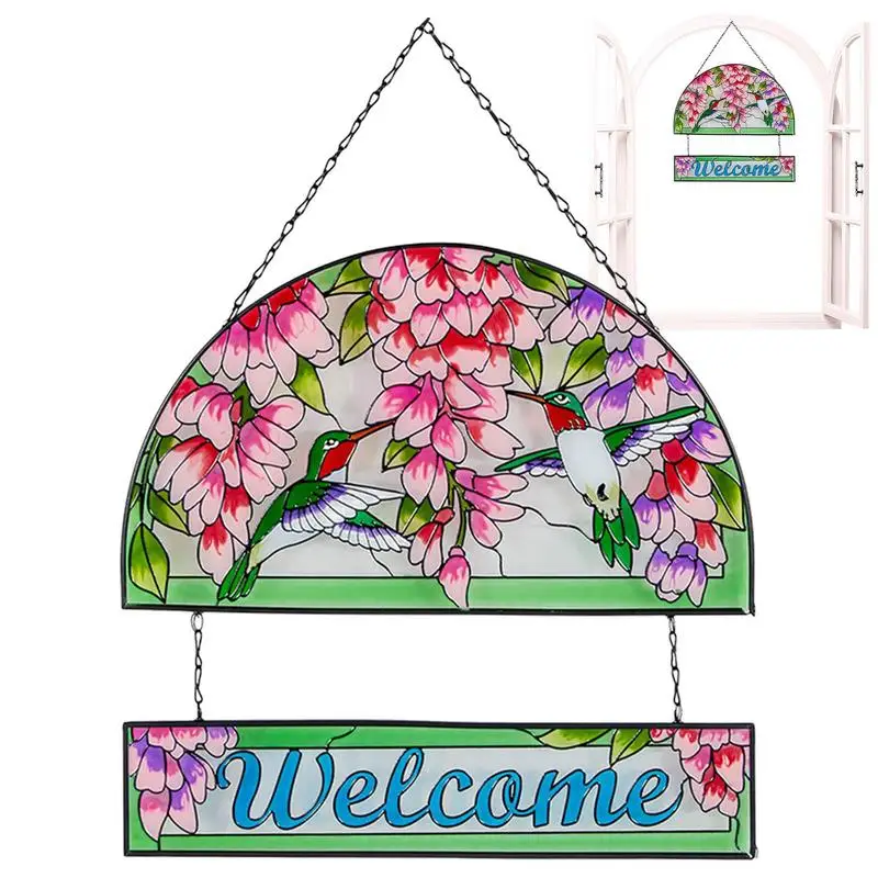 

Подвески для окон Hummingbird, солнцезащитные очки для птиц, окрашенные вручную витражные очки, настенное художественное украшение, витражные очки для мам, друзей