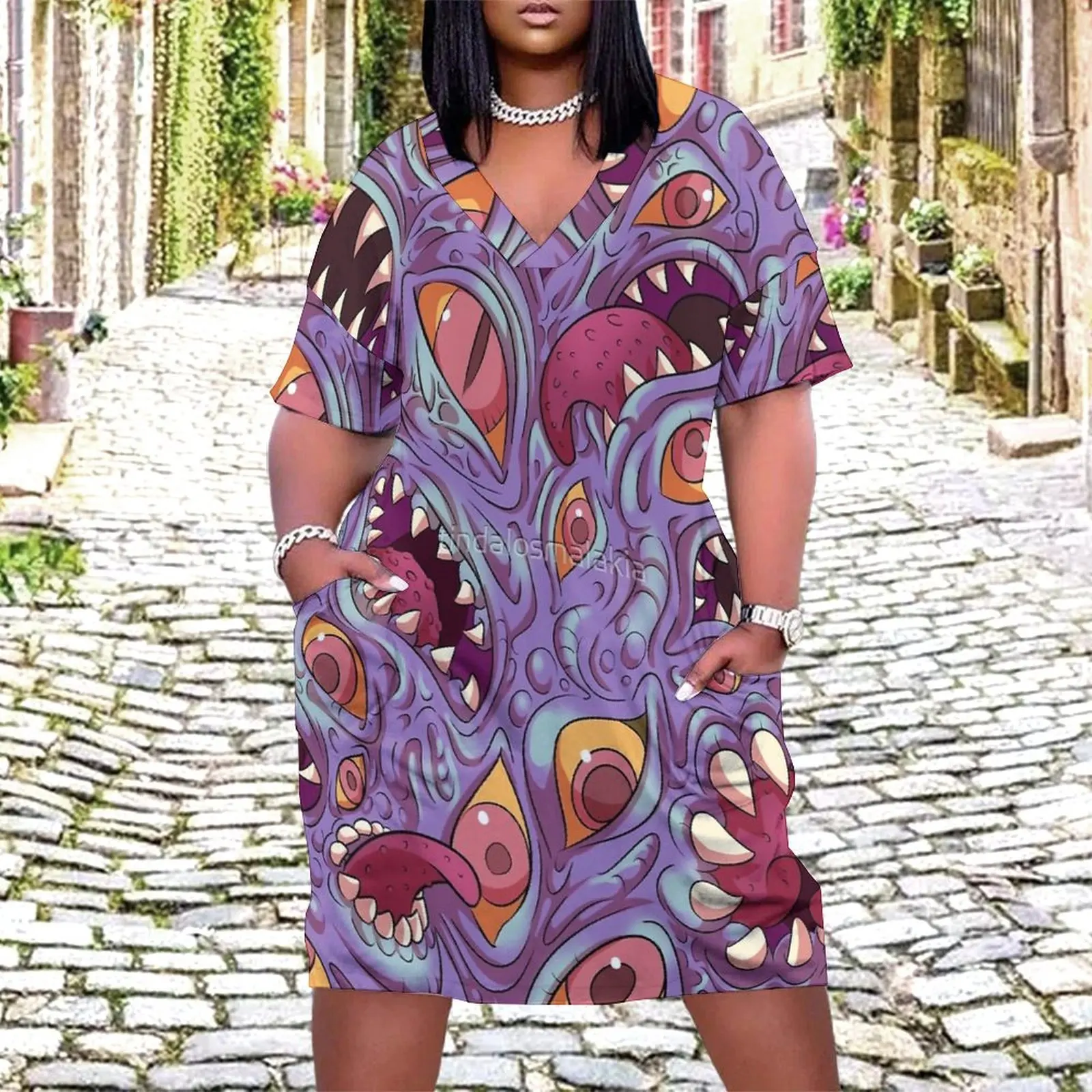 

Свободное женское платье с карманами Lovecraftian, платье для подружки невесты