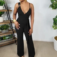sexy spaghetti straps jumpsuit women wide leg pants party club rompers zip backless midnight birthday one piece overalls female