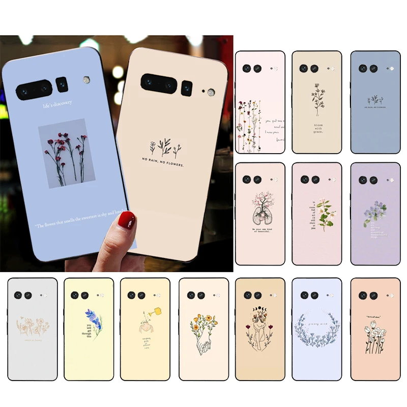 

Phone Case for Google Pixel 7 Pro 7 6A 6 Pro 5A 4A 3A Pixel 4 XL Pixel 5 6 4 3 XL 3A XL 2 XL Art Aesthetic Flower Quotes