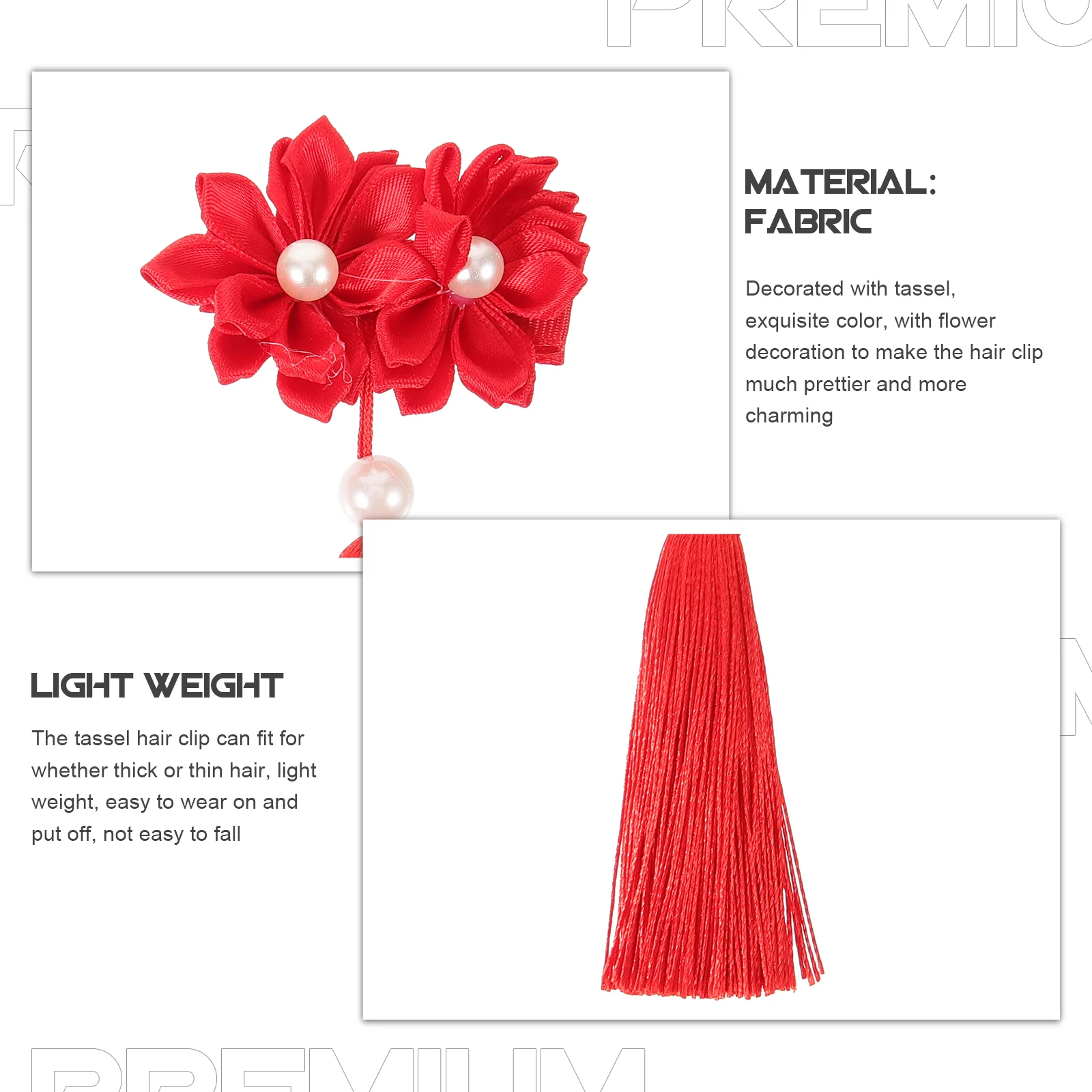 

2pcs Flower Hair Clips Tassel Hairpin Vintage Hair Clip Japanese Style Hair Accessories for Women Girls