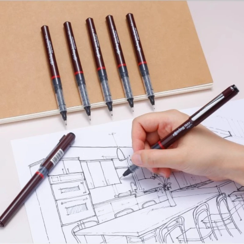 Фото Графические ручки Rotring Tikky Pigma Micron Fine Pens, тонкие линеры 0.1, 0.2, 0.3, 0.4, 0.5, 0.7 мм, чернильные ручки для рисования, товары для художественных школ №3