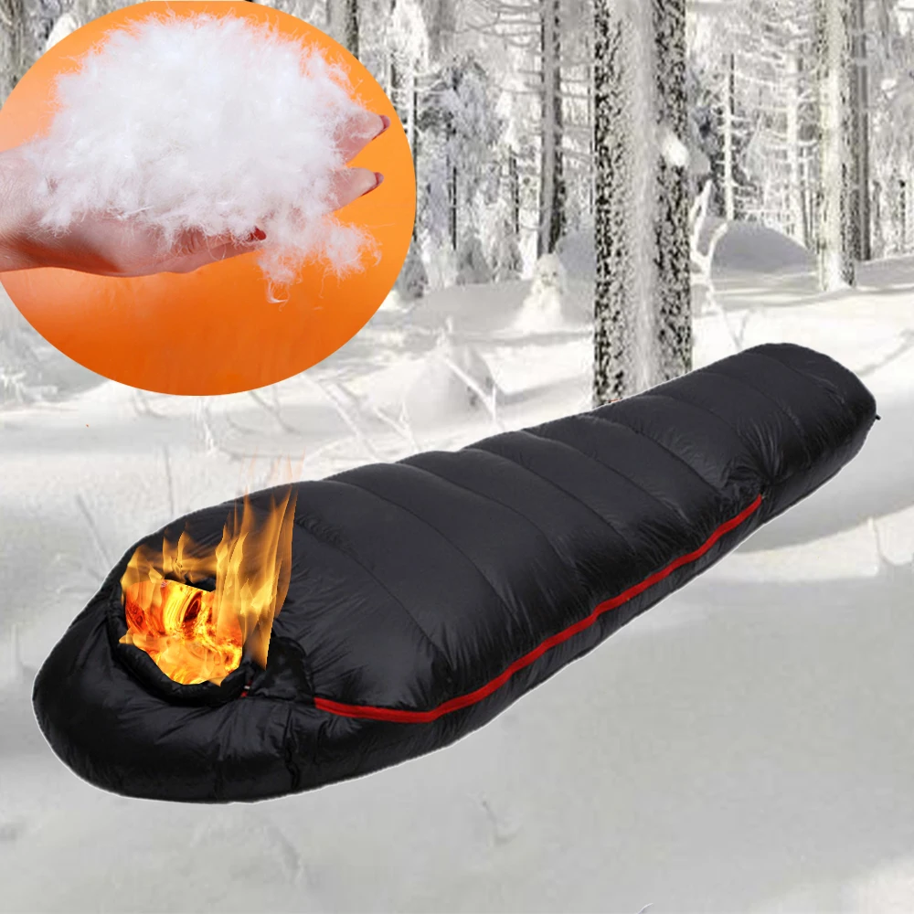 Lightweight Sleeping Bag Goose Mummy Plush Bag Camping Tent Travel Naturehike Sleeping Bag 4 Season Ultralight 400G Down Filling