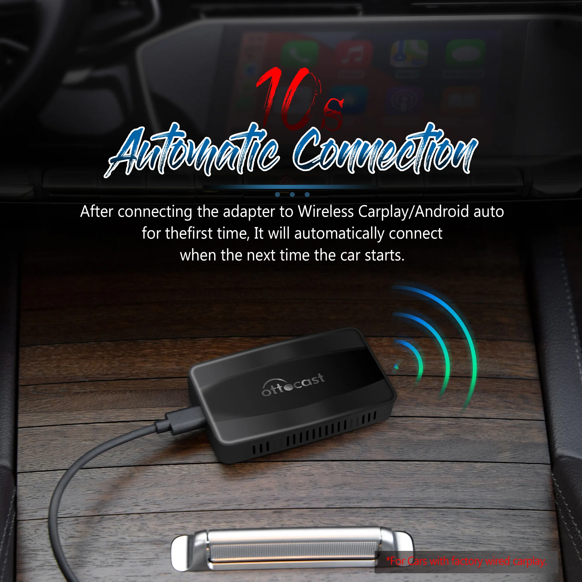 OTTOCAST U2 X Беспроводной Android авто Apple CarPlay адаптер 2 в 1 Carplay  Smart Box Plug Play мультимедийный плеер для Toyota Mazda | АлиЭкспресс