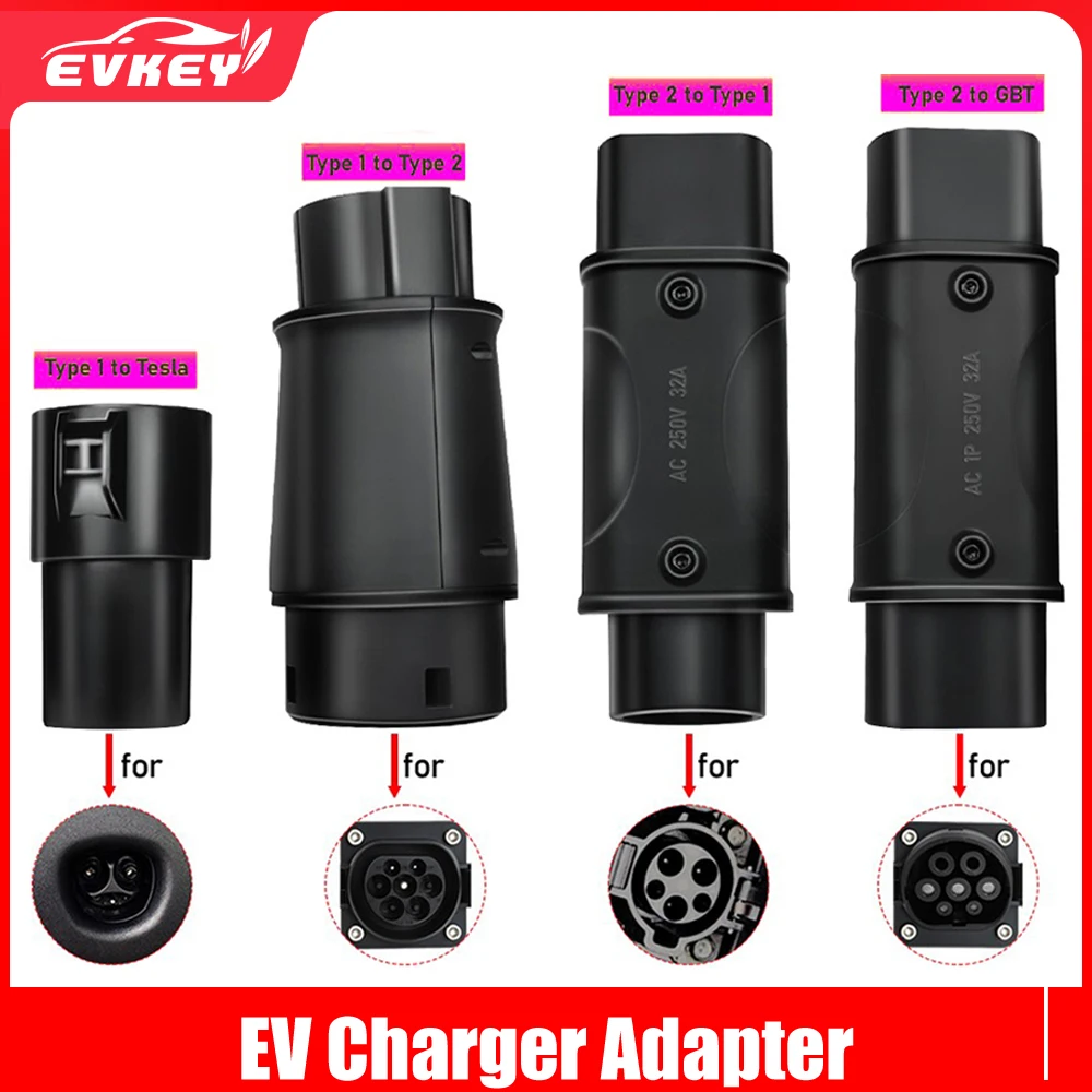 

Адаптер зарядного устройства EVKEY EV для TESLA GBT тип 1 на тип 2 EV переходник SAE J1772 к Tesla EV разъем для электрического автомобиля
