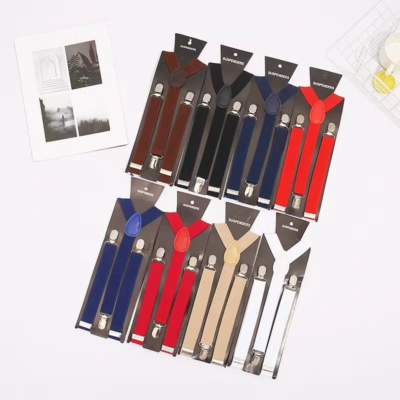 

Подтяжки унисекс однотонные для мужчин и женщин, Ширина 25 мм, регулируемые эластичные Y-образные пряжки с застежкой для брюк, для взрослых