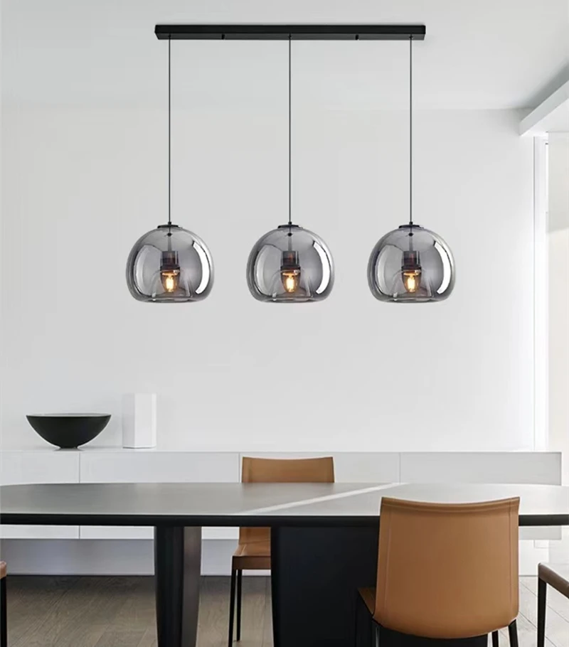 Iwp Iron Glass Pendant Lamp Indoor LED Postmodern Hanging Light Decorative Art Light For Kitchen Dining Room Living Room Bedroom