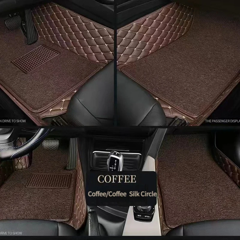 

7D Custom Double Layer Leather Car Foot Mat For Audi All Medels A6L R8 Q3 Q5 Q7 S4 RS TT Quattro A7 A8 A3 A4 A5 Auto Accessories