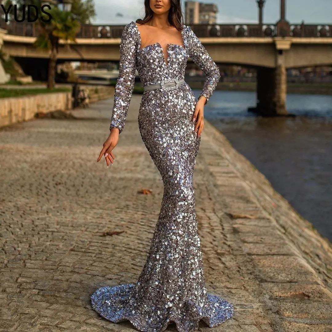 

YUDX 2023 Elegant Mermaid Prom Gown New Arrival Dubai Design Party Dress Robe Kaftans Arabic Formal Evening Gown
