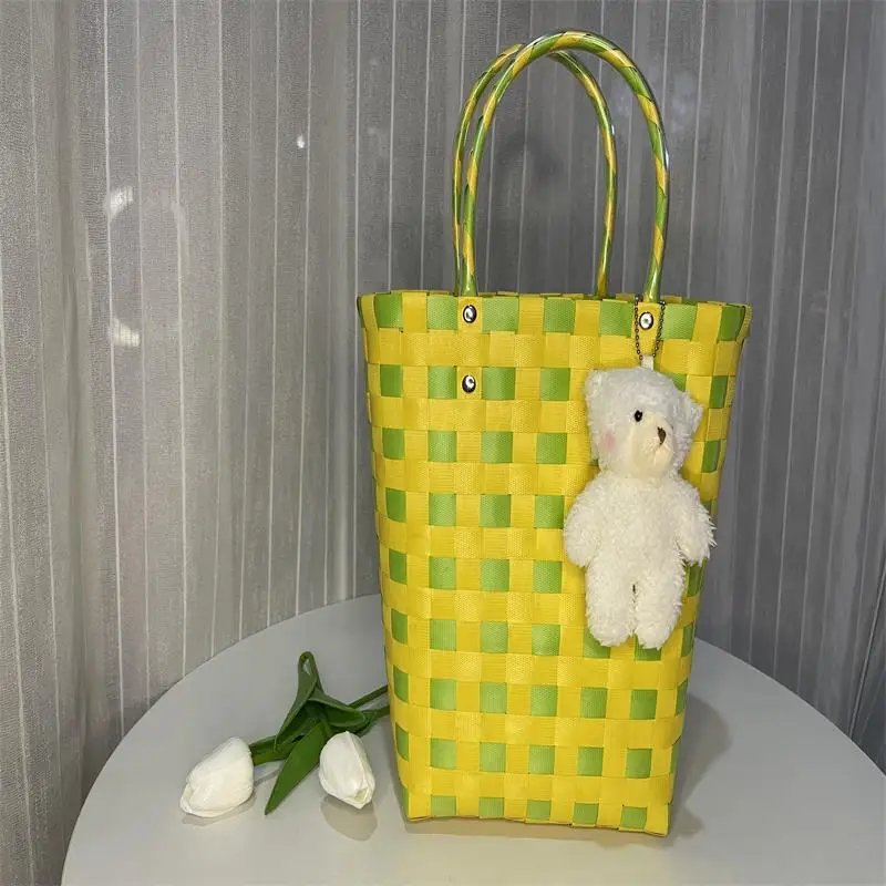 Плетеные вручную корзины из ротанга соломенная плетеная корзина травы