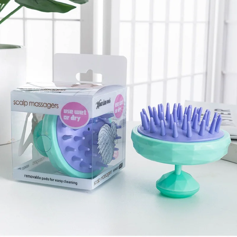 

Diamond Adult Head Massage Shampoo Brush Silicone Shampoo Brush Shampoo Comb Head Massager Brush Masaje Massage & Relaxation