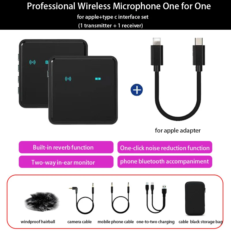 

2.4GHz Wireless Lavalier Microphone for DSLR Cameras Camcorders Smartphones Tablets for YouTube
