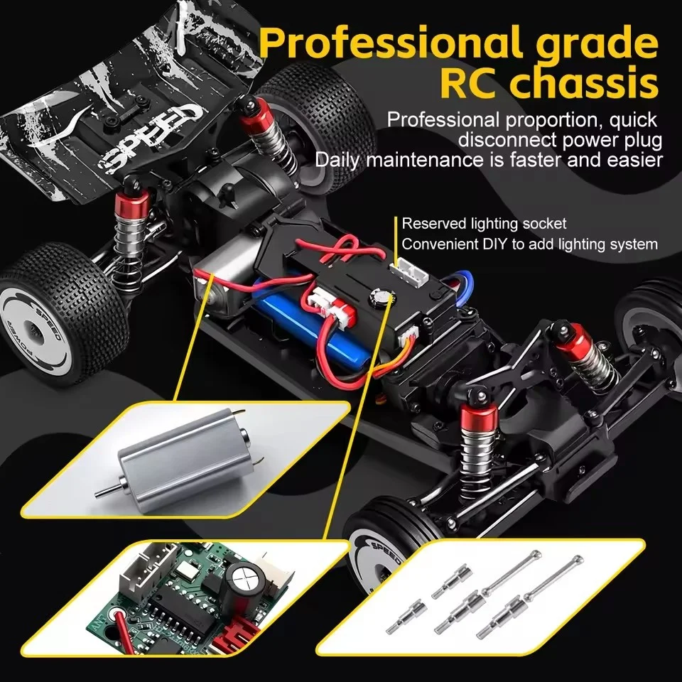 Фото Радиоуправляемая машинка 1:24, 3-скоростная, с независимой подвеской, 2WD, 25 км/ч, высокоскоростная, 2.4G, на пульте управления, для дрифта и гонок, игрушка №3