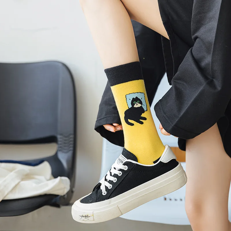 Lolita Skateboard Cotton Socks Women Cute Pattern Hip Hop Crew JK Socks Funny Novelty Animal Socks Cool Harajuku Designer Socks