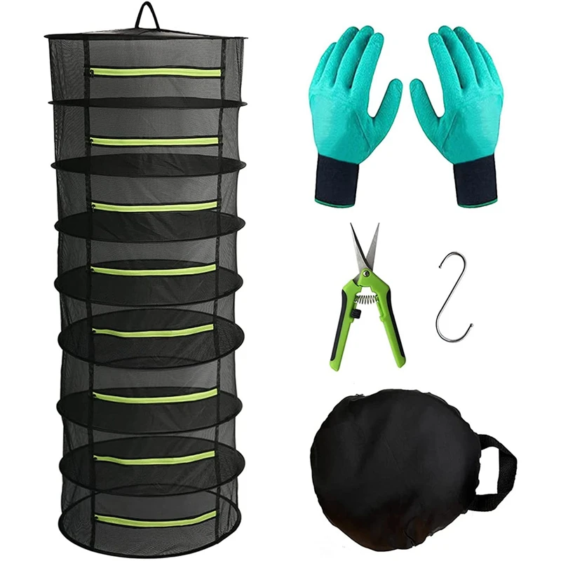 

Вешалка для сушки ванили, вешалка для сушки с зеленой застежкой-молнией, 8-ярусная сушилка для растений