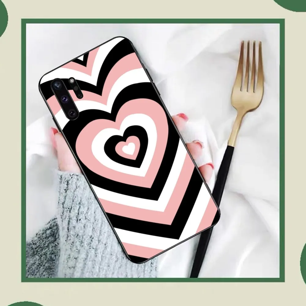 Fashion Purple Heart Swirl Circle Phone Case For Samsung Note 8 9 10 20 Pro Plus Lite M 11 30 21 31 51 A 22 42 02 03