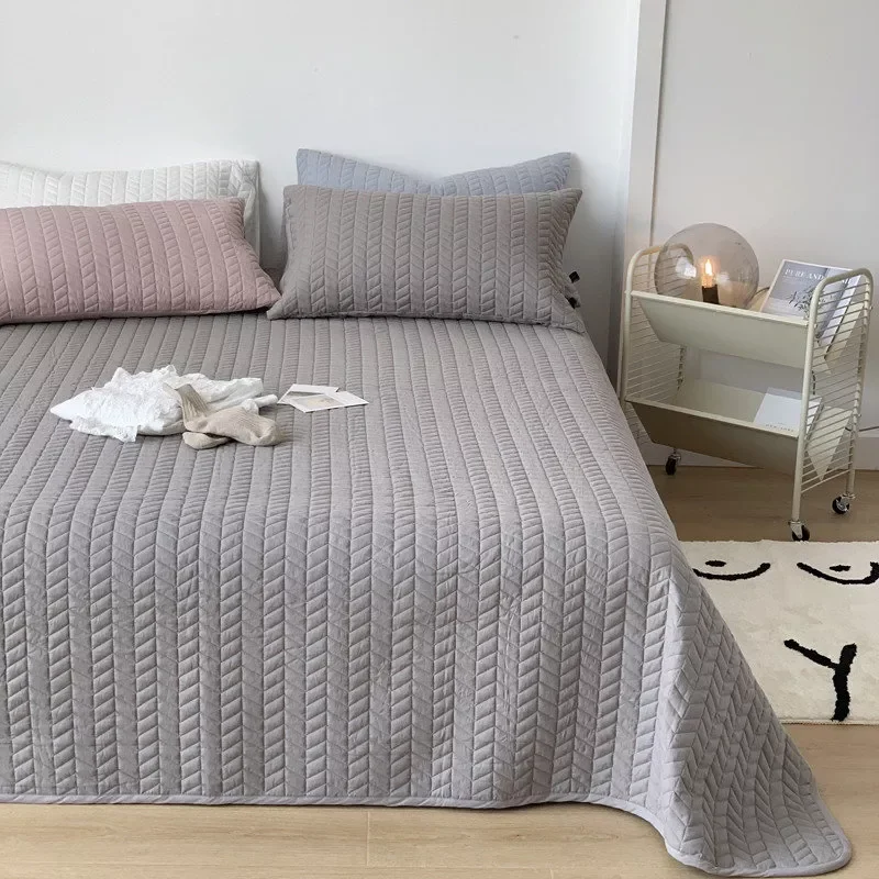 

Super warm thicken Cotton Bedspread Solid Color Quilt Double Bed Covers sofa blanket Bed Linen Quilted Bedspread cubre cama