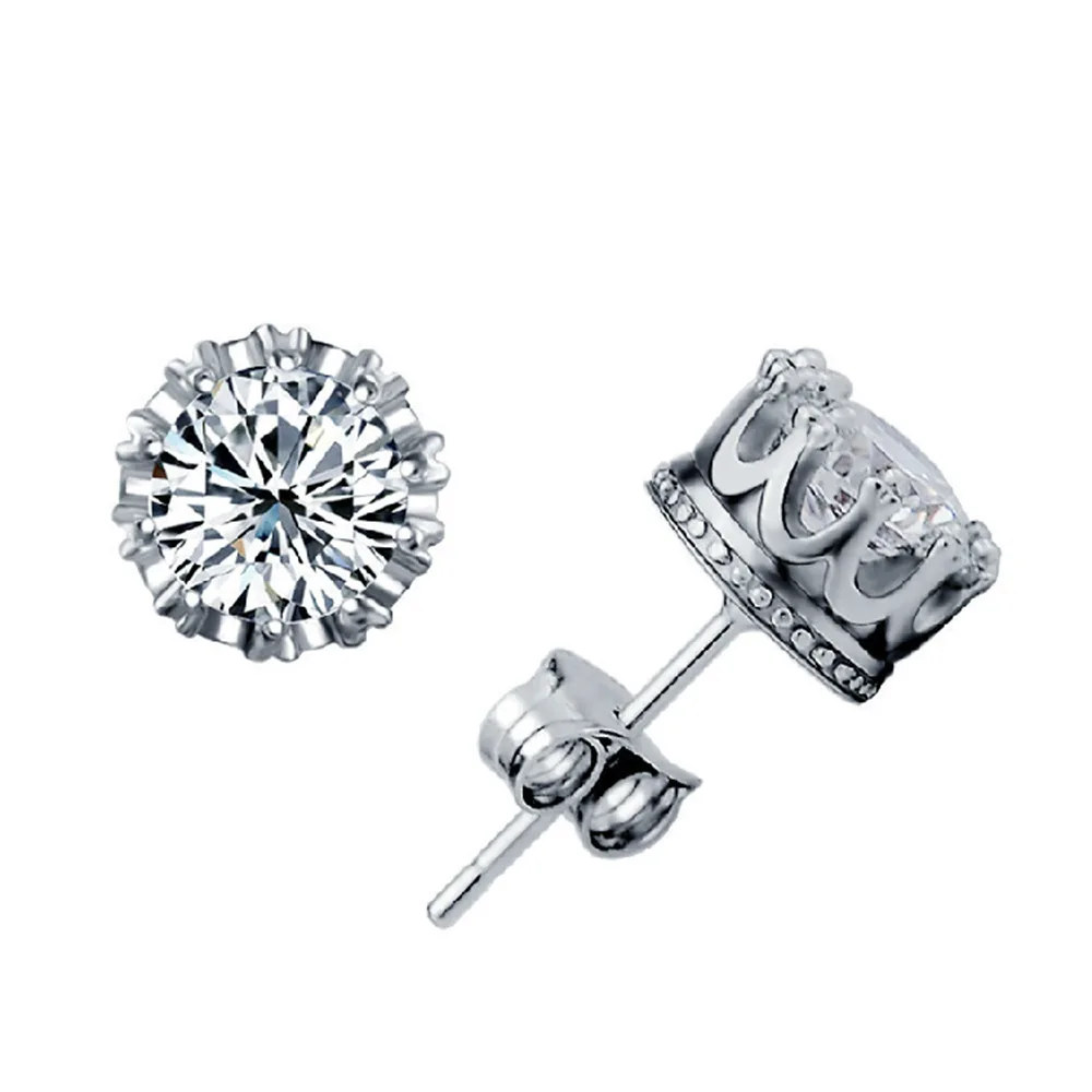 

Crown Earrings Korean Version Korean Silver-plated Jewelry Wholesale Jewelry Women's Fashion Crystal Zircon Earrings