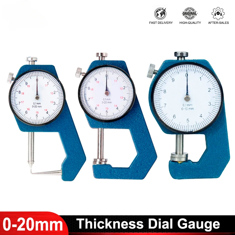 

0-10mm Dial Thickness Gauge 0-20mm Thickness Meter Tester for Leather Paper Width Measuring Tailor Tools