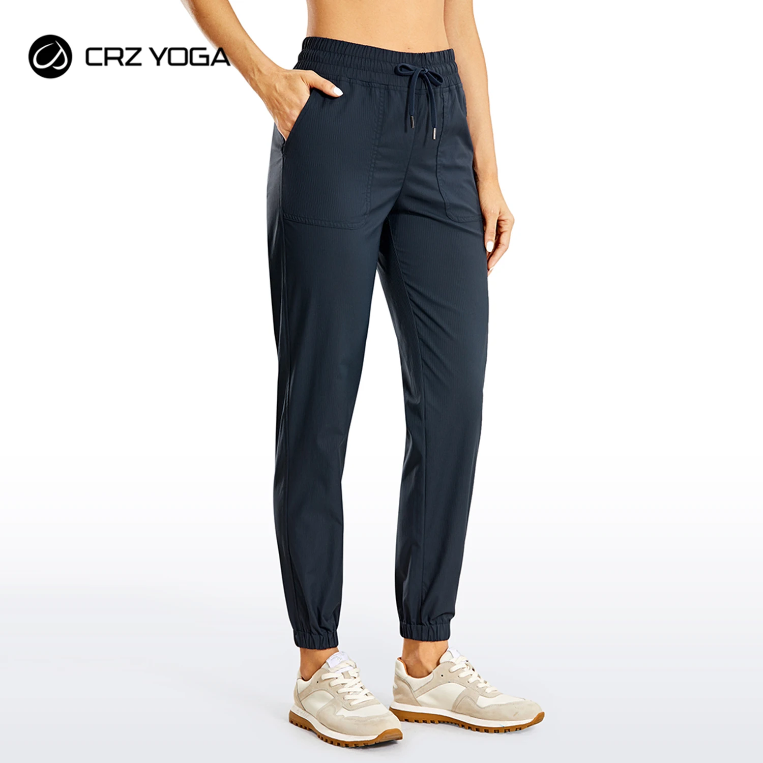 

CRZ YOGA Women's Lightweight Casual Joggers Athletic Drawstring Lounge Pants Elastic Waist with Pockets-28 inches