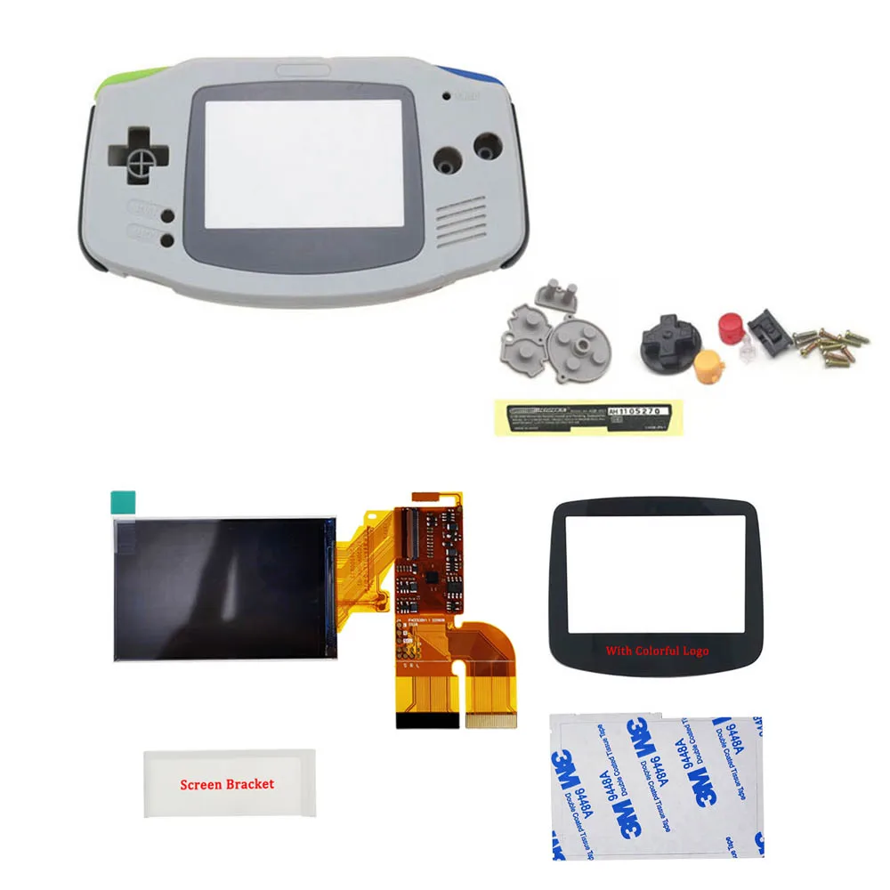 

Наборы ЖК-экранов IPS V3 с оригинальным чехлом для GBA, Подсветка ЖК-экрана V3, 15 уровней яркости