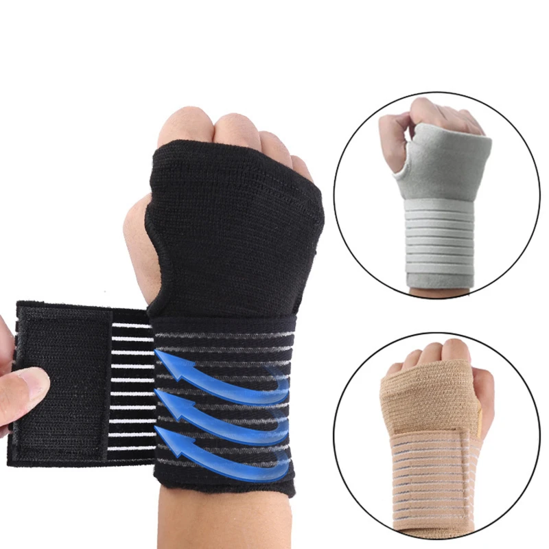 

1 Pair Elastic Wrist Guard Fitness Wristband Arthritis Sprain Band Carpal Protector Hand Brace Sports Wrist Supports Accessories