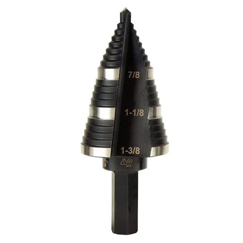 

Step Drill Bit 15 Double Fluted 7/8 To 1-3/8-Inch
