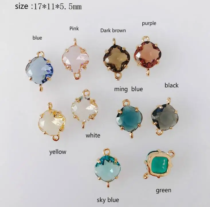 Серьги из сплава 4 шт./лот прямоугольные с двойным отверстием инкрустация камнями