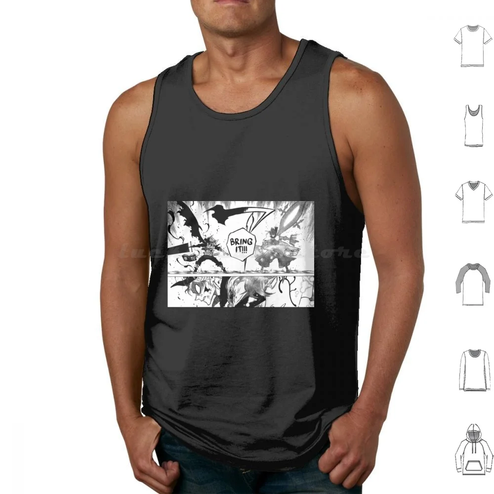 

Black Clover Tank Tops Print Cotton Anime Black Clover Asta Clover Yuno Black Manga Noelle Magic Yami Black Bulls