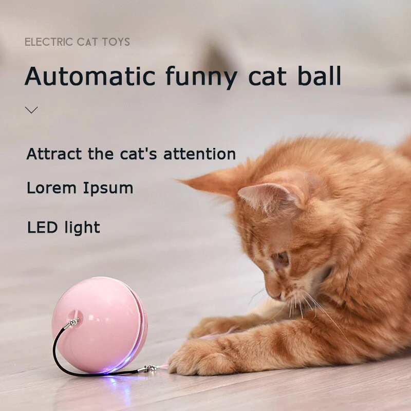 

Cat Toys Funny Cat Ball LED Luminous Automatic Funny Cat Rolling Ball Rechargeable Flashing Ball Cat Toys Interactive