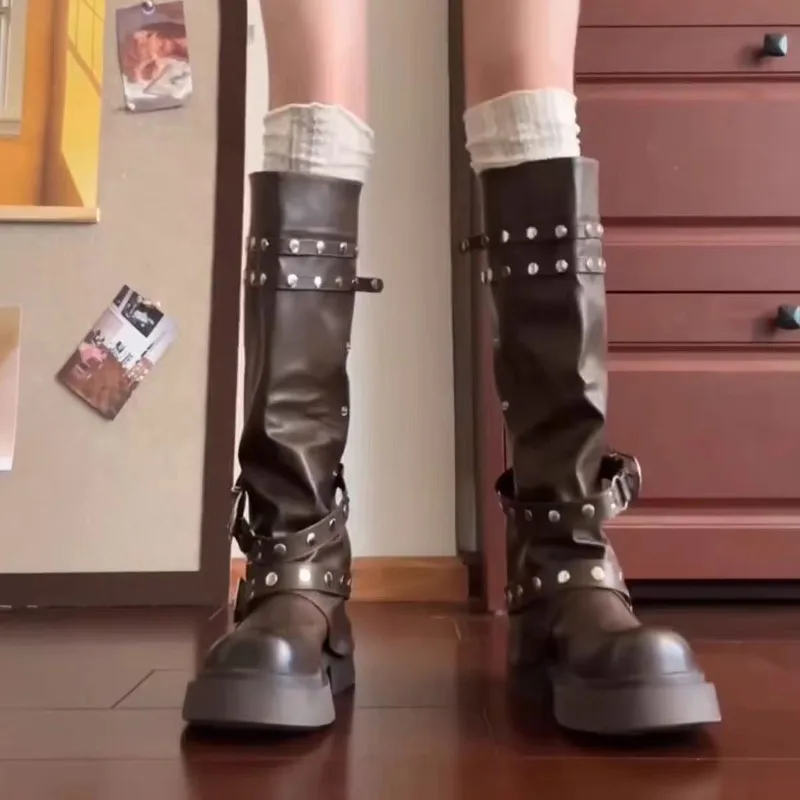 Женские сапоги без застежек размер 35 - 43 цвет черный/коричневый