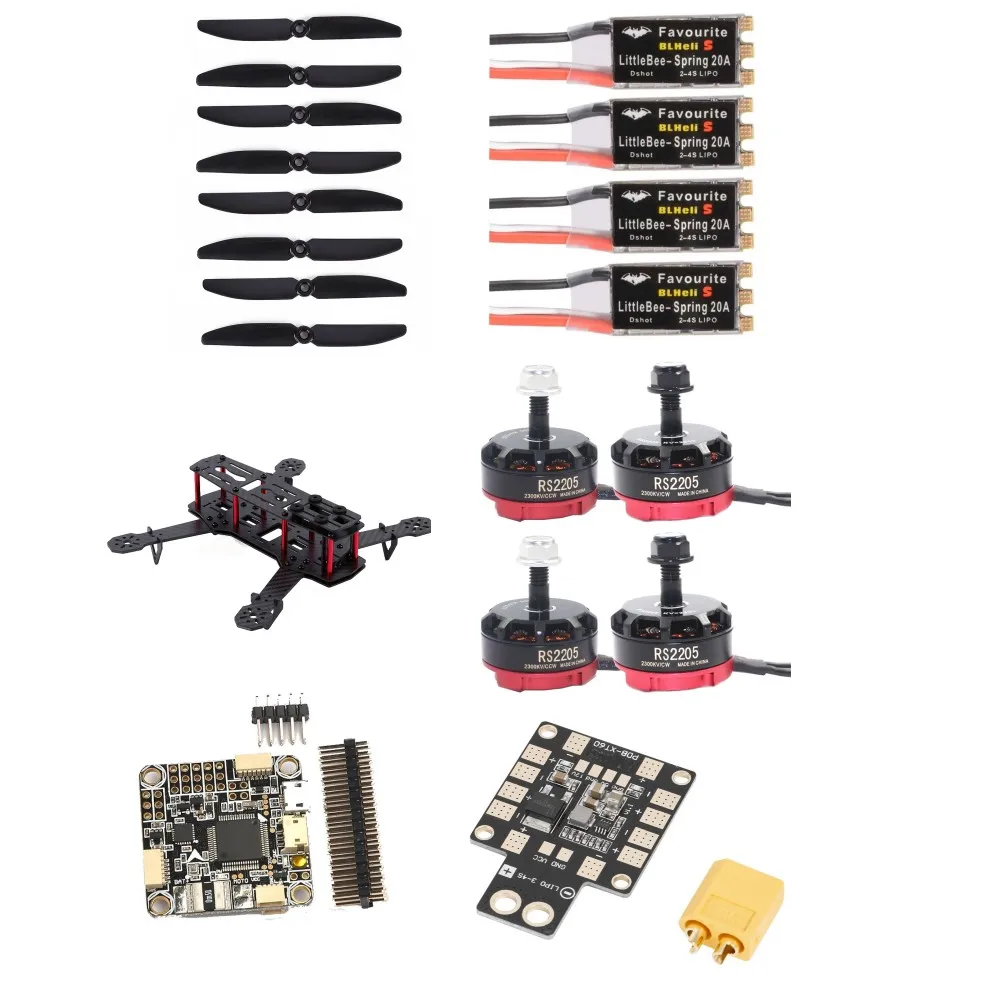 

Квадрокоптер из углеродного волокна QAV250 250 мм и двигатель RS2205 5030 кВ и Контроллер полета 20A ESC & F4 и Пропеллер CW CCW и PDB XT60