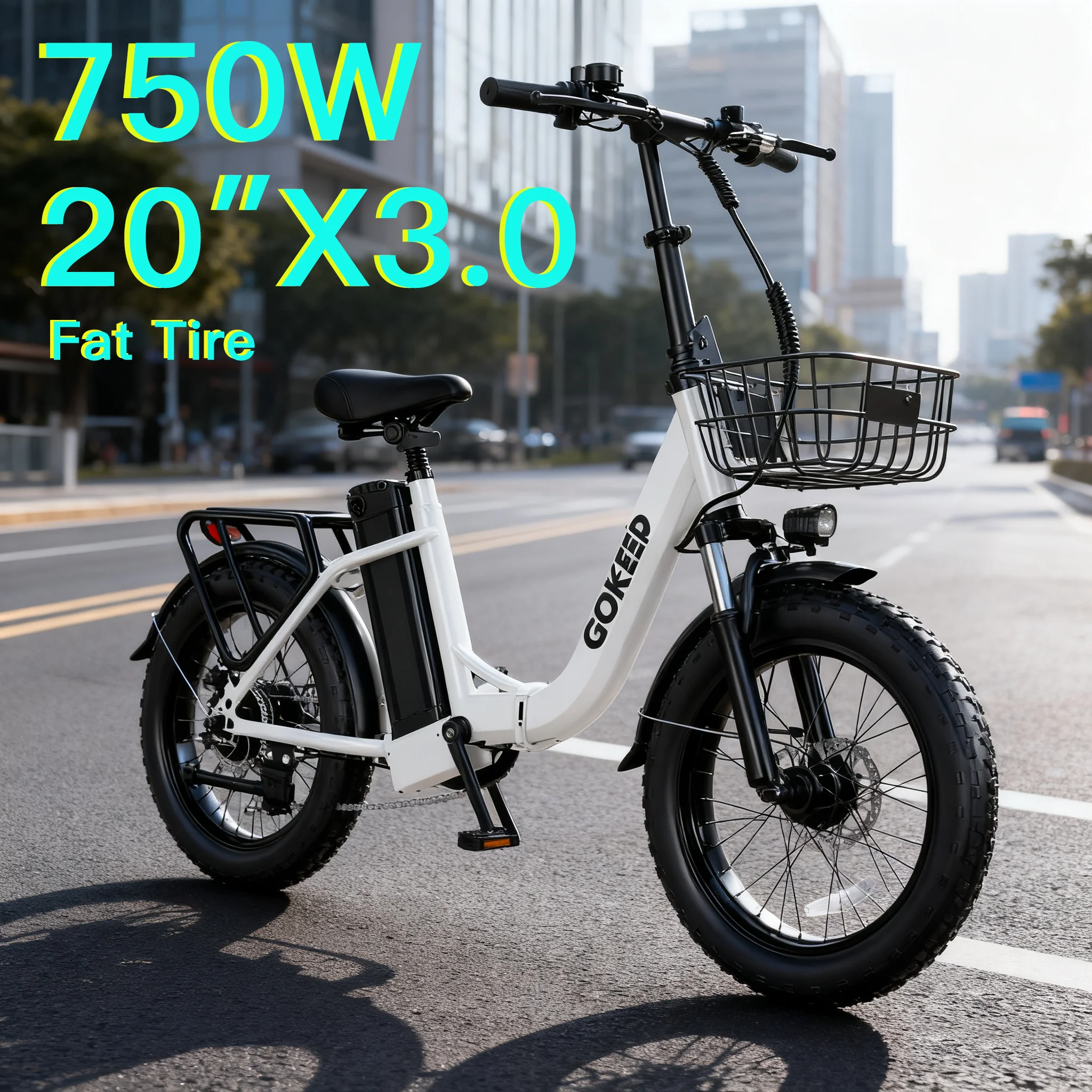 Фото L20 E-Bike 750 Вт двигатель 48V10AH складной горный электрический велосипед механический тормоз 20*3-дюймовая шина городской электрический велосипед для поездок на работу №2