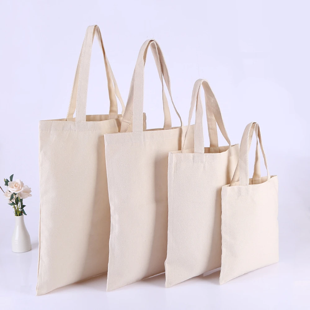

5 pcs Reusable Shopping Bag Large Folding Tote Unisex Blank DIY Original Design Eco Bag Foldable Cotton Bags Canvas Handbag 5 p