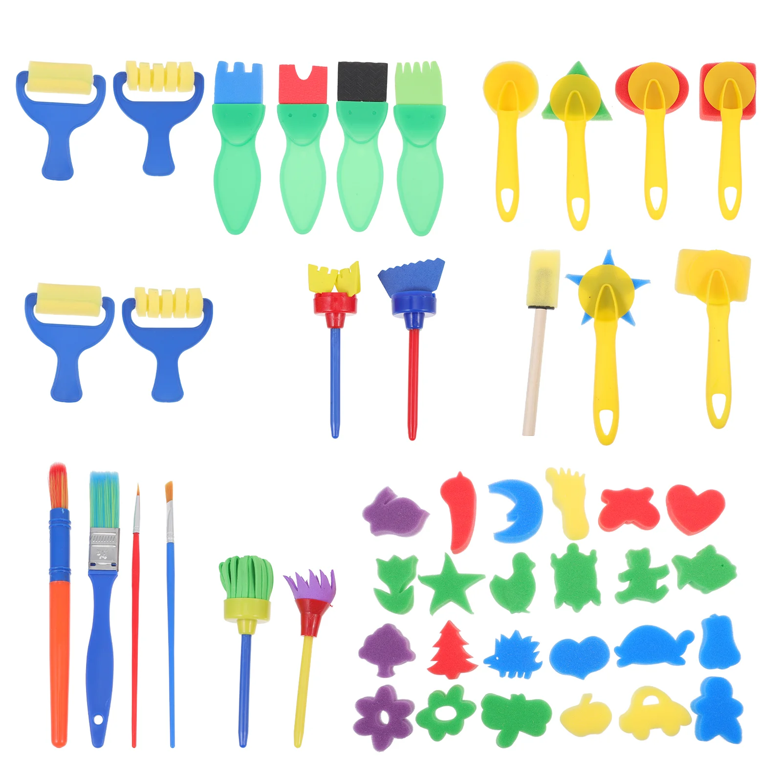 

Kids Brush Brushesdiy Childrenpaintsdrawing Set Sponge Painting Kit Sponges Artist Learning Tool Early