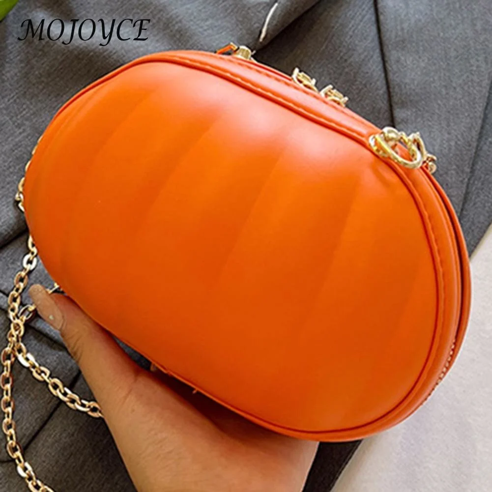 

Women Pumpkin Crossbody Bag Novelty Chain Shoulder Bag Detachable Strap Down Satchel Bag Versatile Casual Halloween Candy Bag