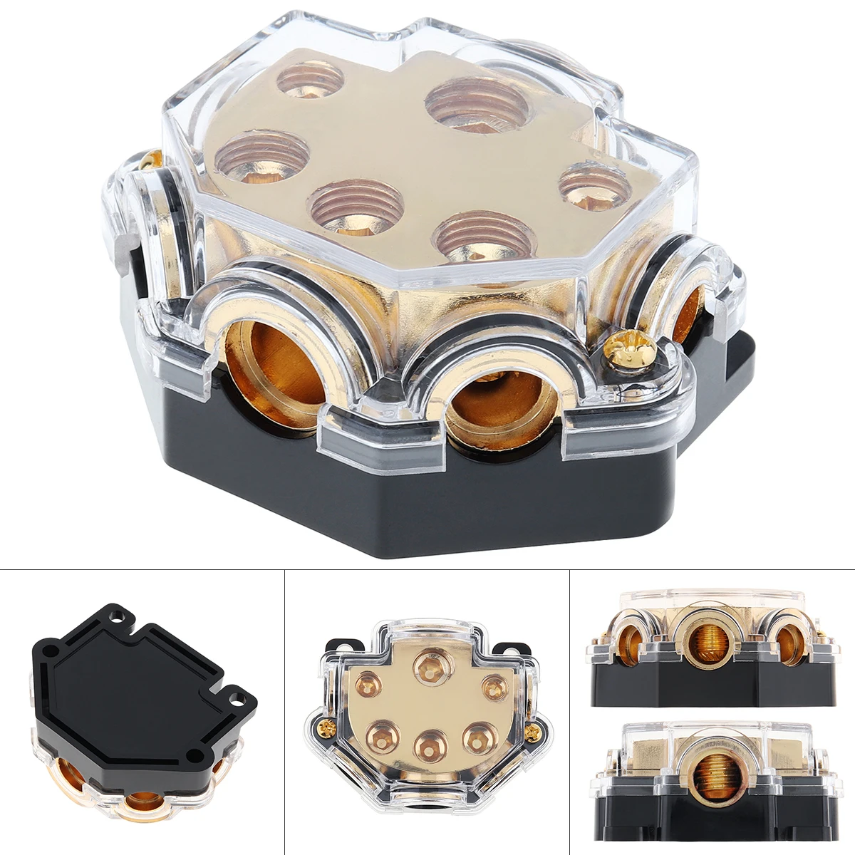 

Автомобильный держатель предохранителя 12 в 60 А, 1 в 5 способов, медное покрытие, Автомобильный блок предохранителей для стереозвука, для авто...