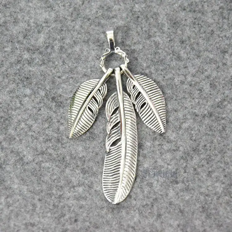 

Мужские и женские подвески из тайского серебра S925 пробы в стиле ретро с перьями