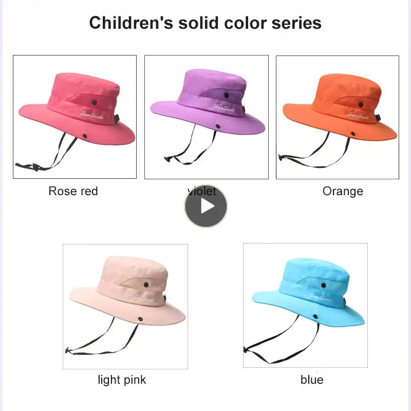 

Summer Children Sunhat Baby Fisherman Hat With Shawl/Ponytail Mountaineering Cap Parent-child Models Outdoor Sun Protection Hats