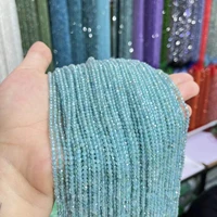 234mm apatite faceted round natural stone loose spacer beads for jewelry making diy bracelet necklace 15%e2%80%9d wholesale