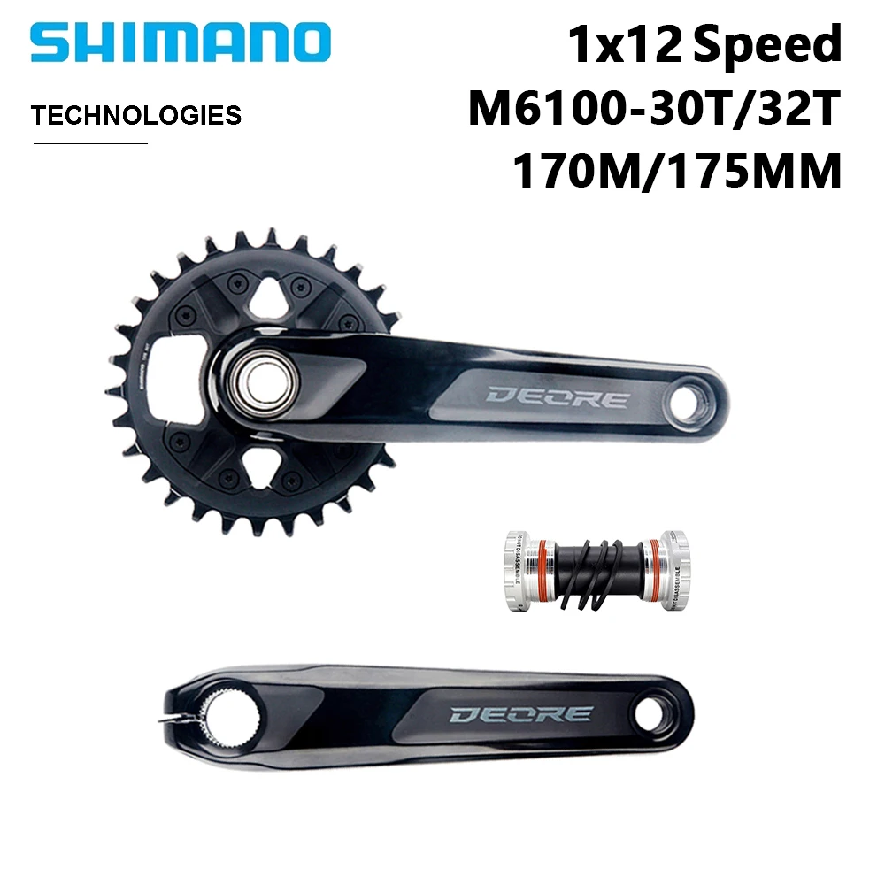 

Shimano Deore FC- M6100-1 Crankset MTB Bicycle 12 Speed 170/175mm 30/32T Chainwheel With BB52 Bottom Bracket Bike Cycling Parts