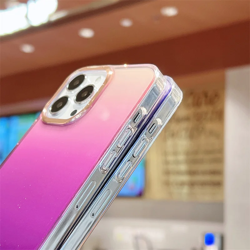 Новый двухцветный градиентный чехол для телефона Iphone 12 12pro 12promax 13 13pro 13promax 14 14pro