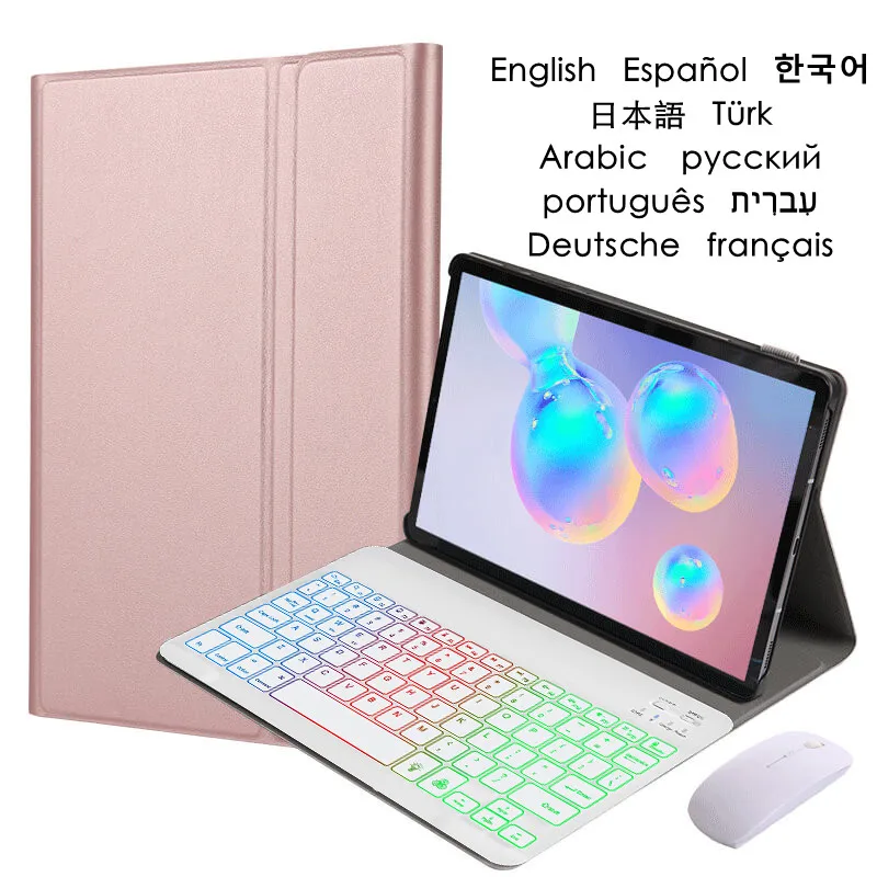 

For Lenovo Tab P11 Pro 11 11.5 Plus Case Backlight Rainbow Keyboard TB-J606F J706F Russian Spanish Arabic Hebrew Korean Keyboard