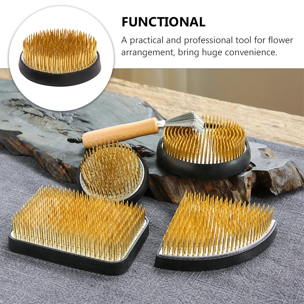 

Round Needle Flower Arrangement Japanese Holder Mini Vase Stand Floral Arranging Copper Pin Retro